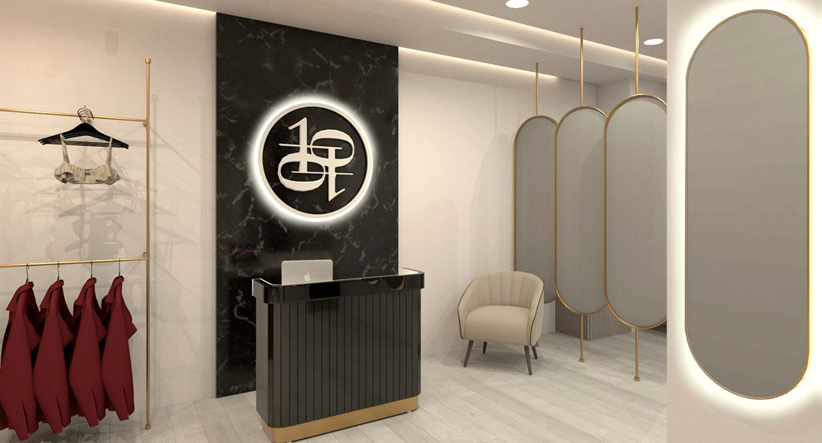 Dirección de arte y diseño de interiores comerciales para la boutique Diez Diez, desarrollada por ATO.